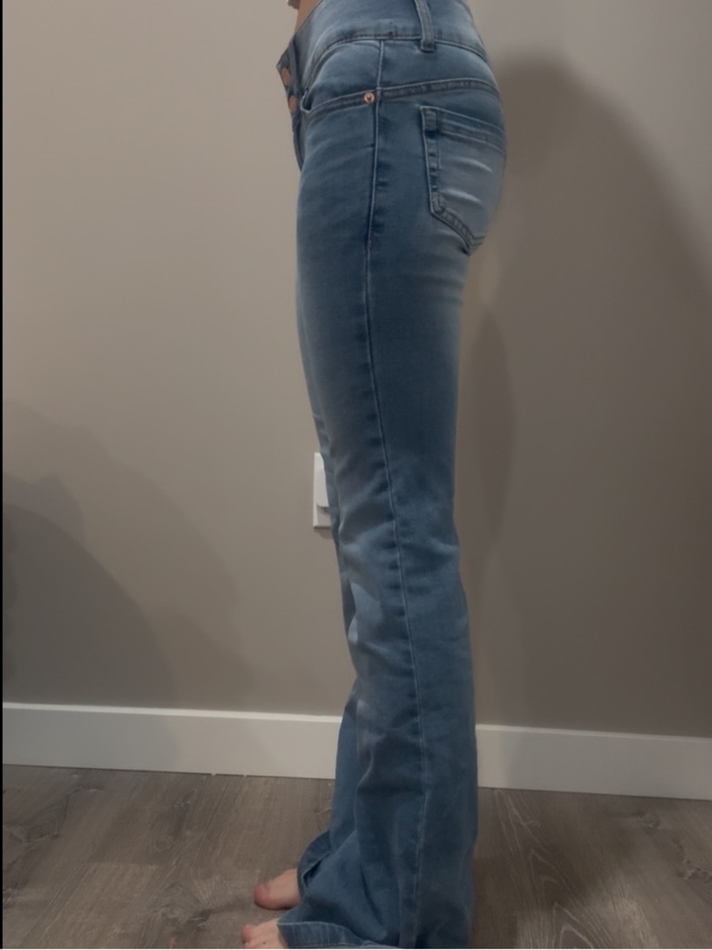 Garage Low Rise Light Blue Flare Jeans Y2k - Picture 4 of 8